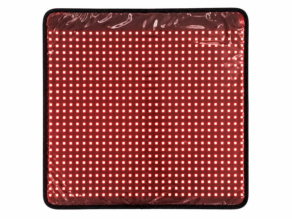 Binnenkant van de Liroma Flex met alle rode leds aan in een dicht raster