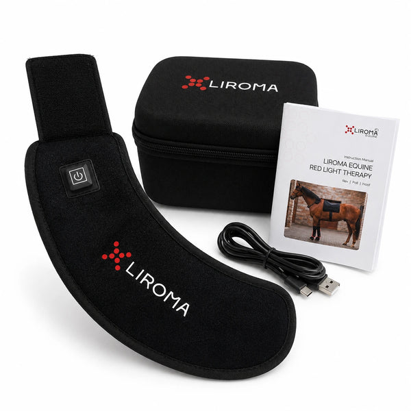Complete set van The Hoof: het gebogen pad, opbergcase, USB-kabel en handleiding
