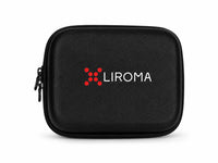 Zwarte opbergcase met rits en LIROMA-logo, meegeleverd bij The Hoof