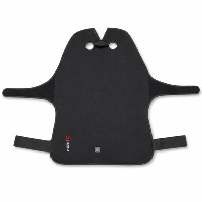 Buitenkant van The Poll in zwart fleece met LIROMA-logo en aan-uitknop