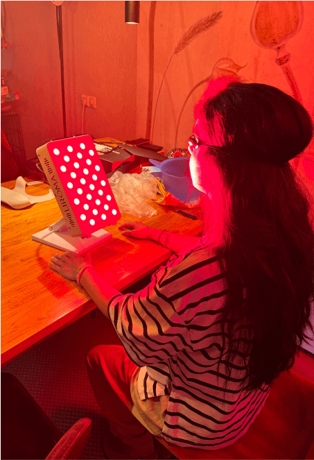 rood licht therapie gezicht tafel