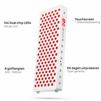 Specificaties van het staande Liroma Advanced Gen5 paneel: leds, golflengten en touchscreen